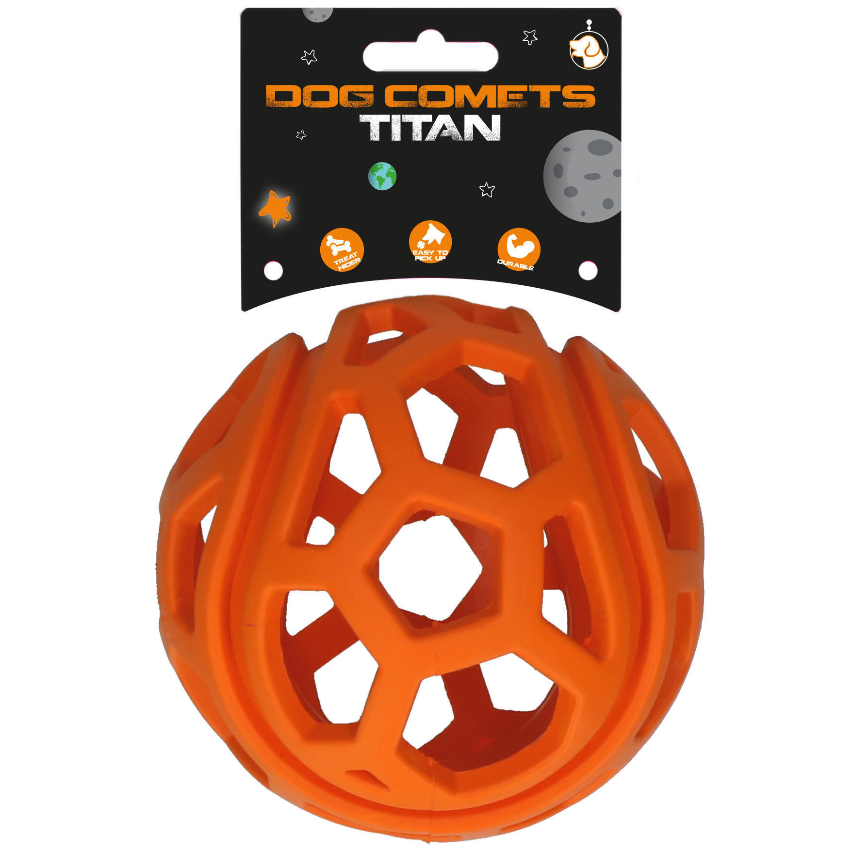 Titan ball with treats orange M 11,5 cm dog toy