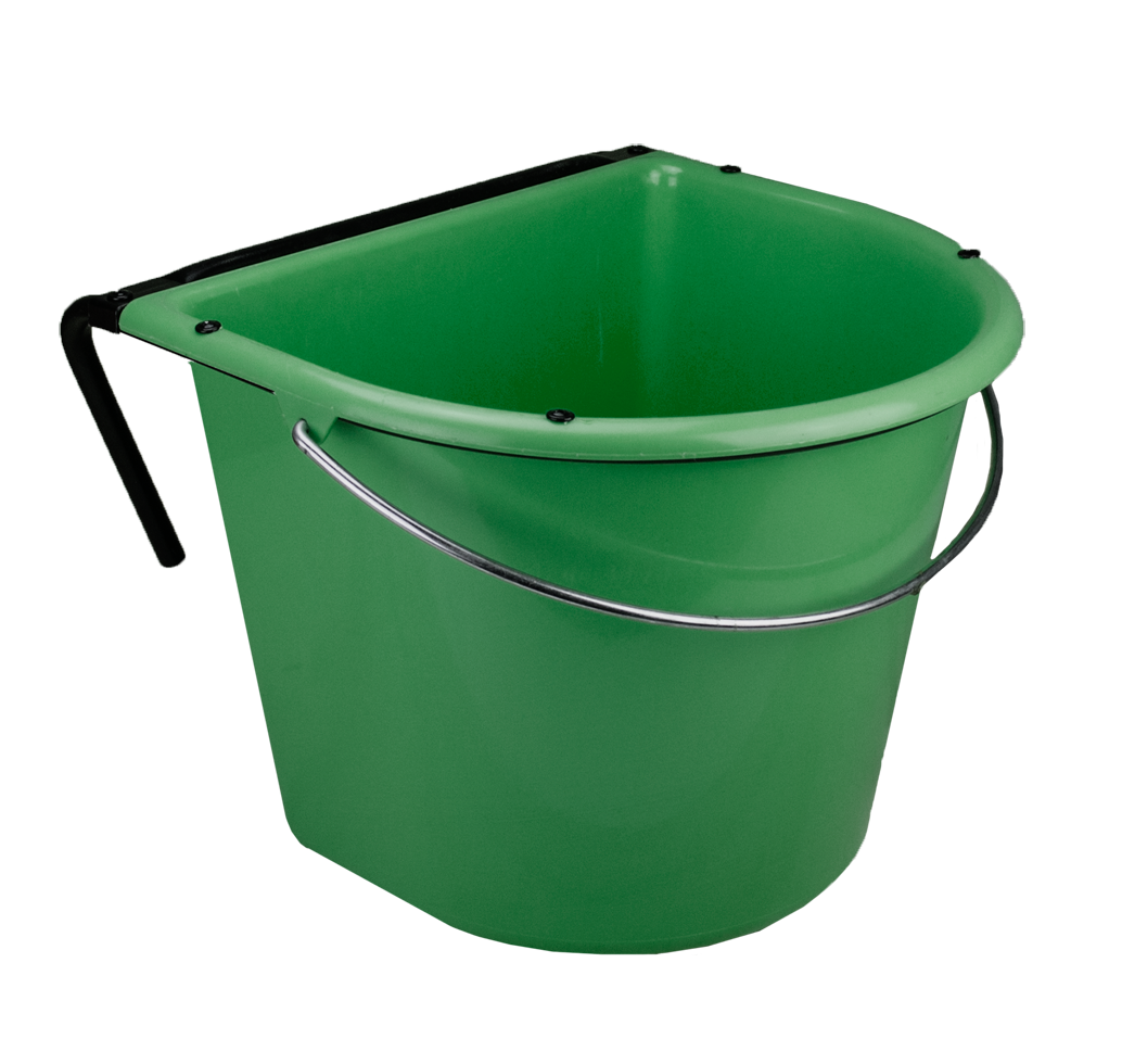 15 l feeding trough with hook handle green barn livestock feeding drinking technology feeding bowls