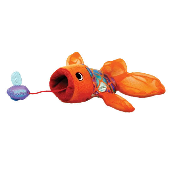 Brightly coloured fish cat toy