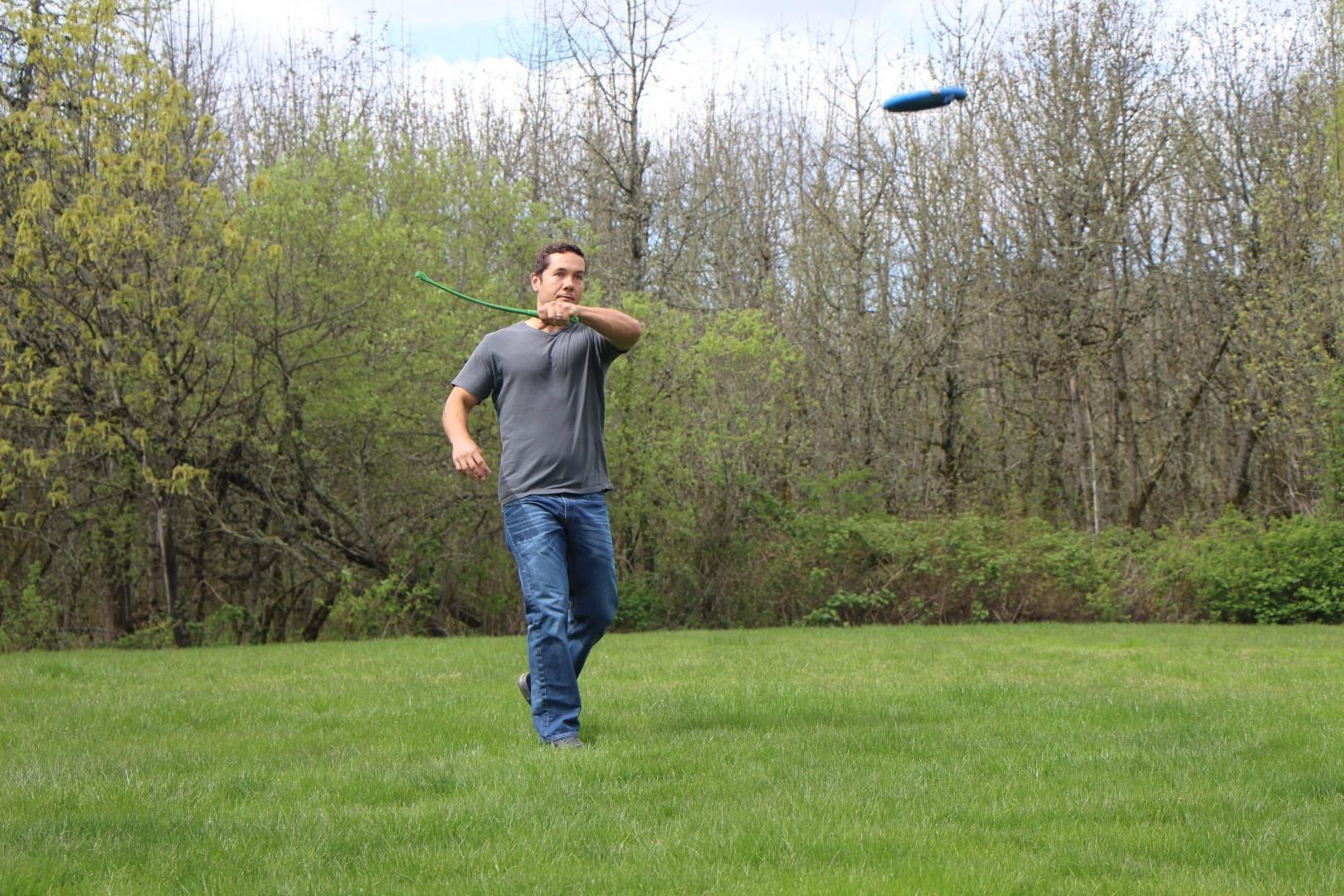 Blue dog toy frisbee