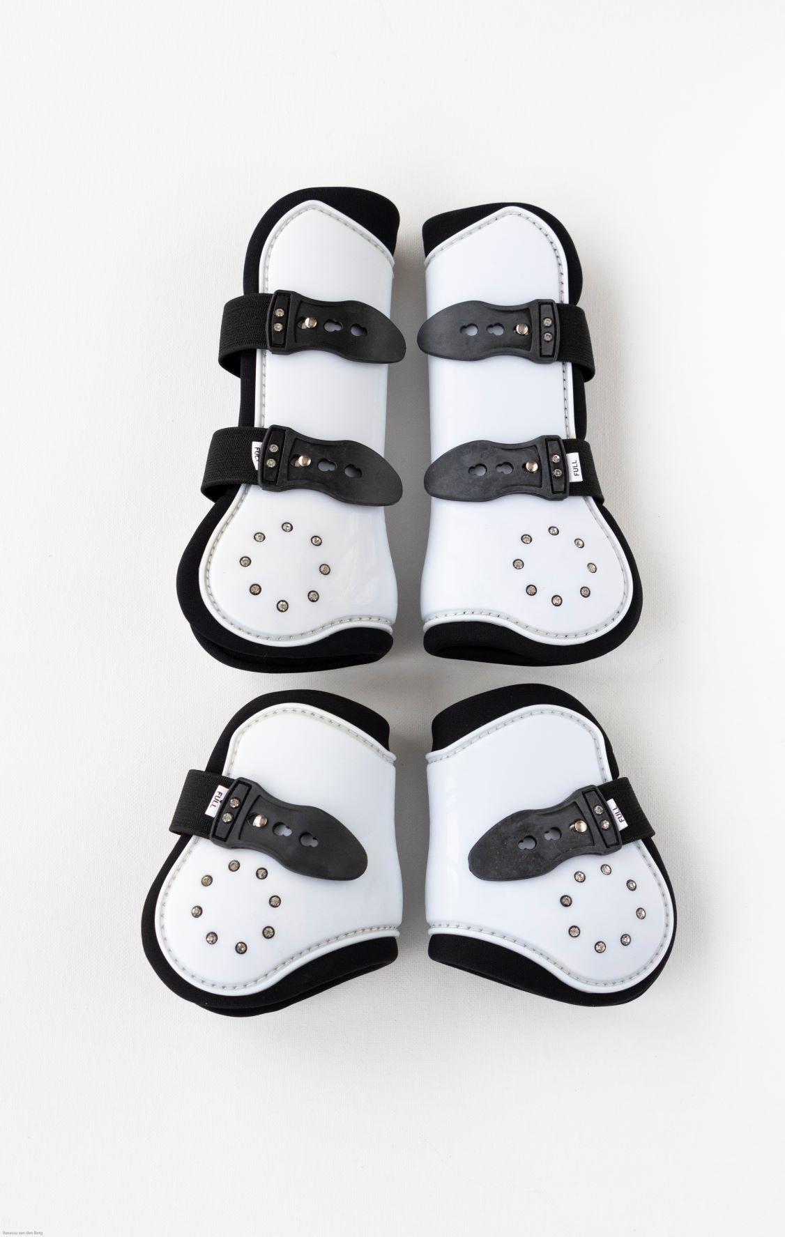 209 Luxury tendon  protection boots glitter shine white pony horse foot protection