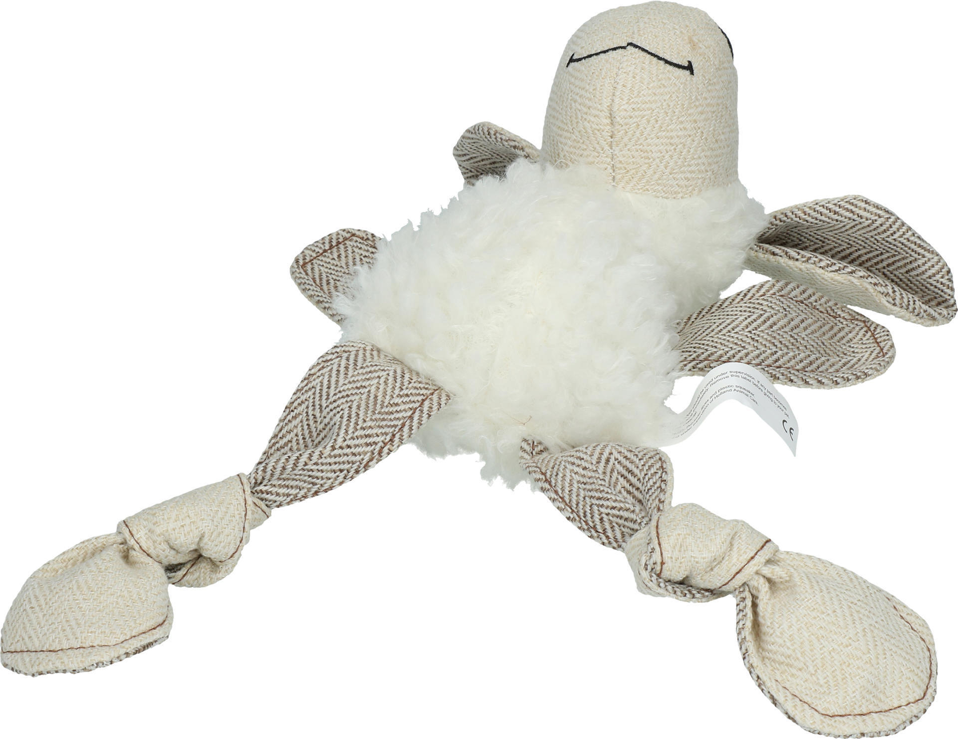 Flat white sheep dog toy plush