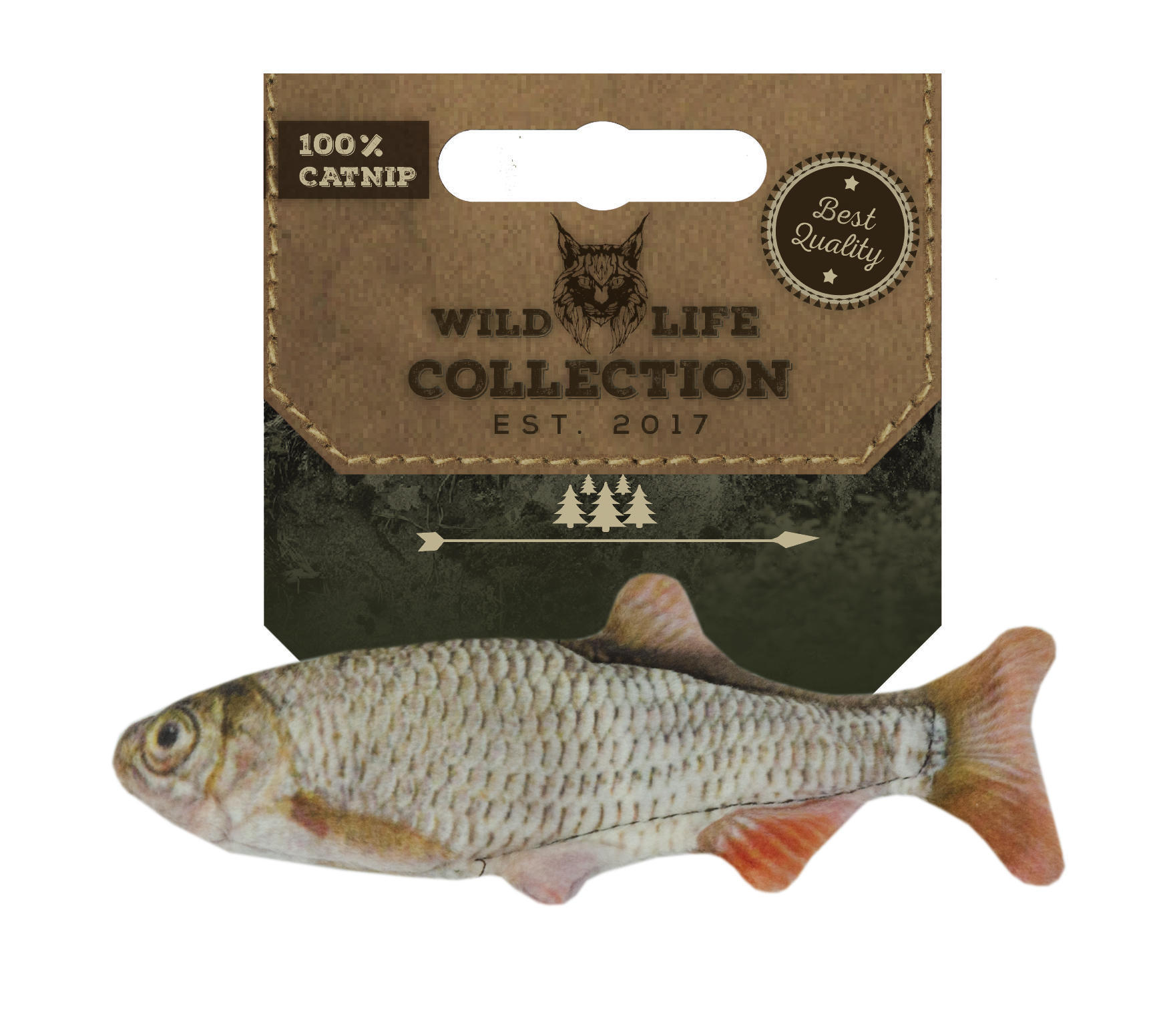 Fish stuffed with cat's root cat toy