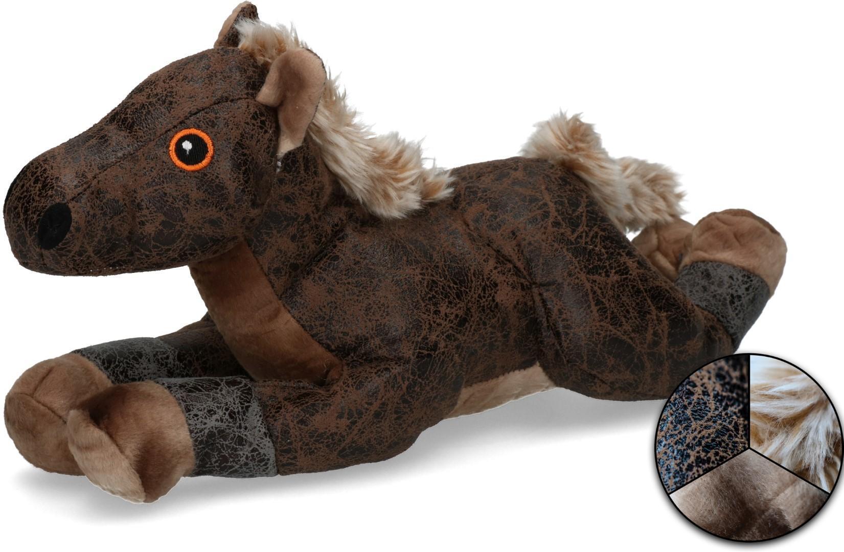 Soft material dark brown horse dog toy