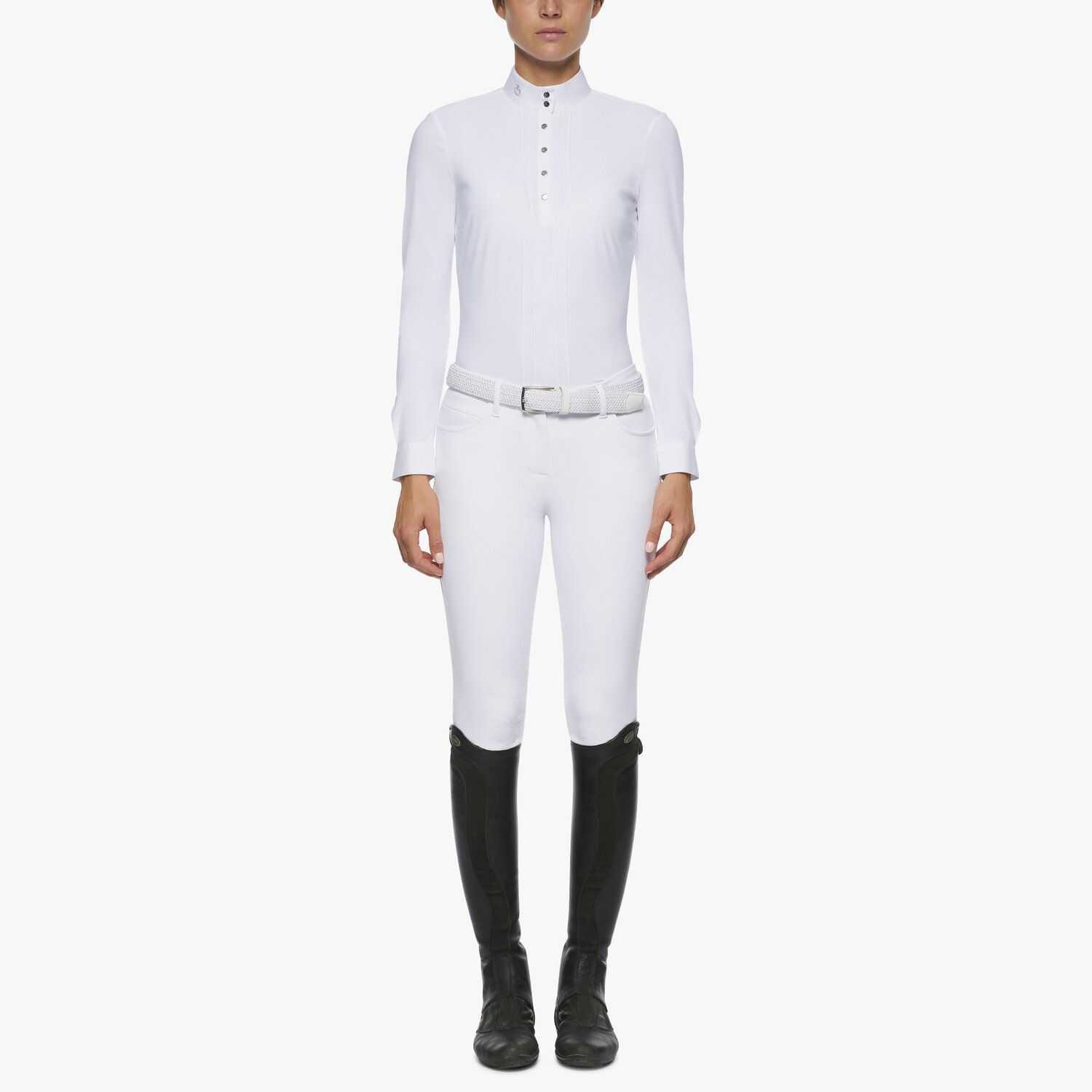 Mango Women  riding competition shirt  pleated with decoration