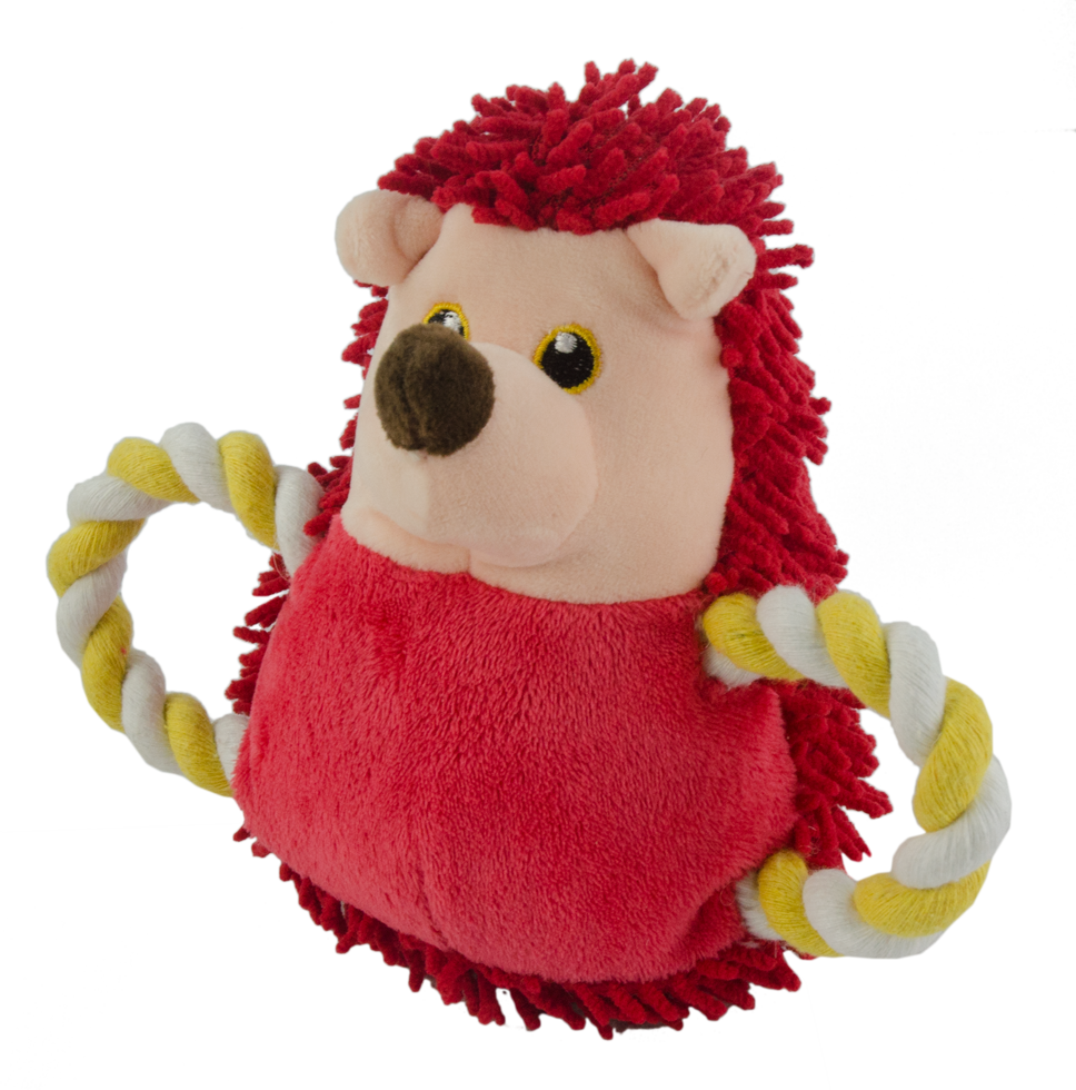 Plush pink piggy dog toy