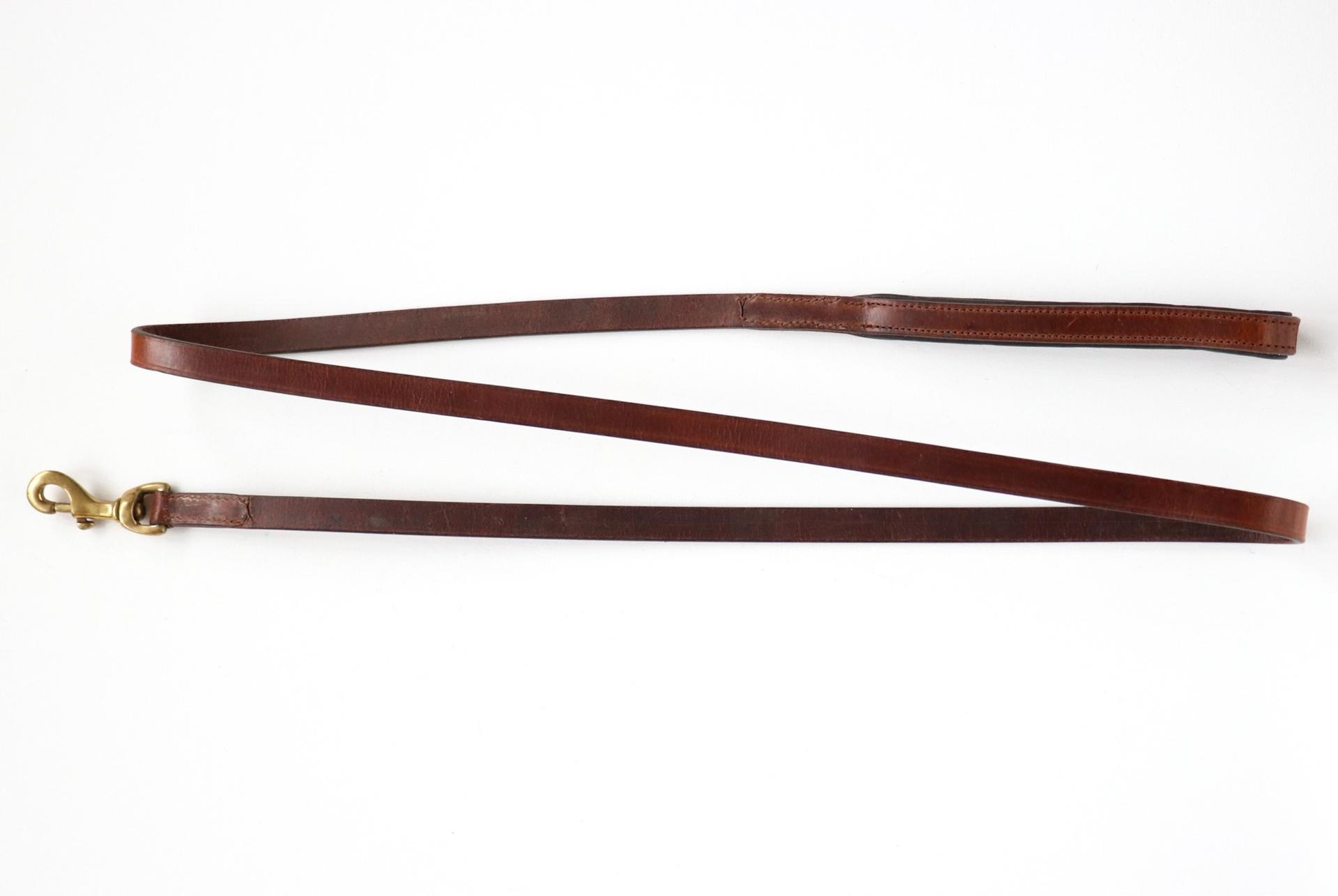 012 Leather dog leash brown 180cm special