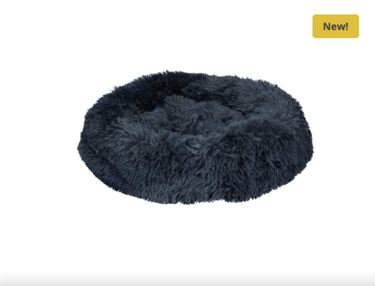 Plush dog bed 100cm dark grey