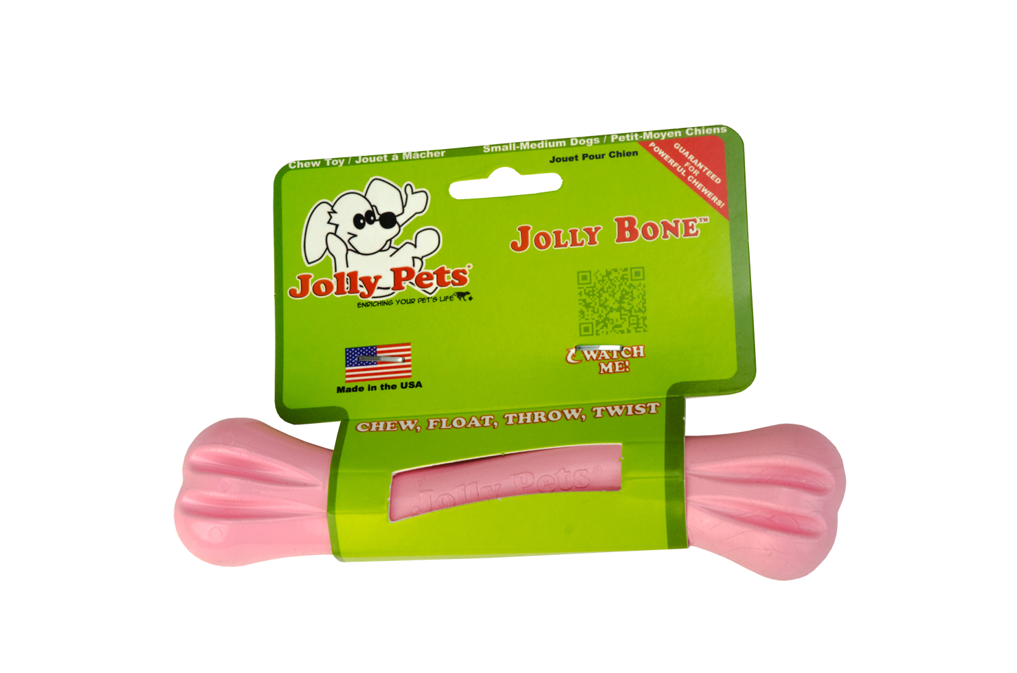 chewing bone S M 16 cm rose colour dog toy chewing toy