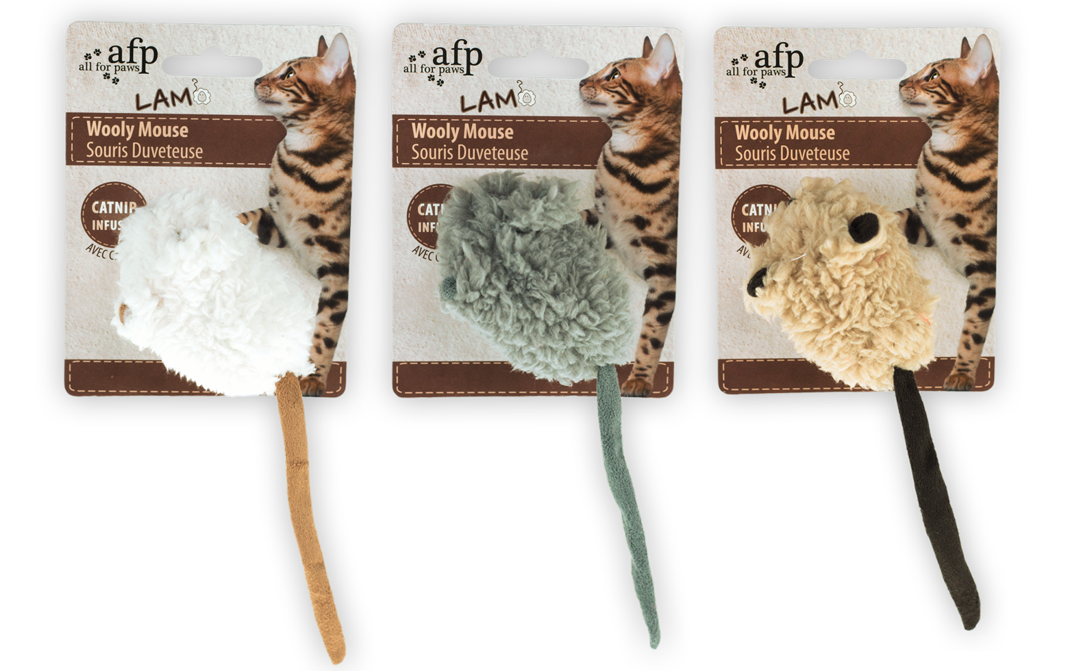 Lambswool-Wooly Mouse Mouse with Sound Cat's Root Cat Toy