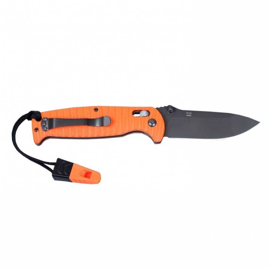 G7413P-OR-WS folding knife with whistle