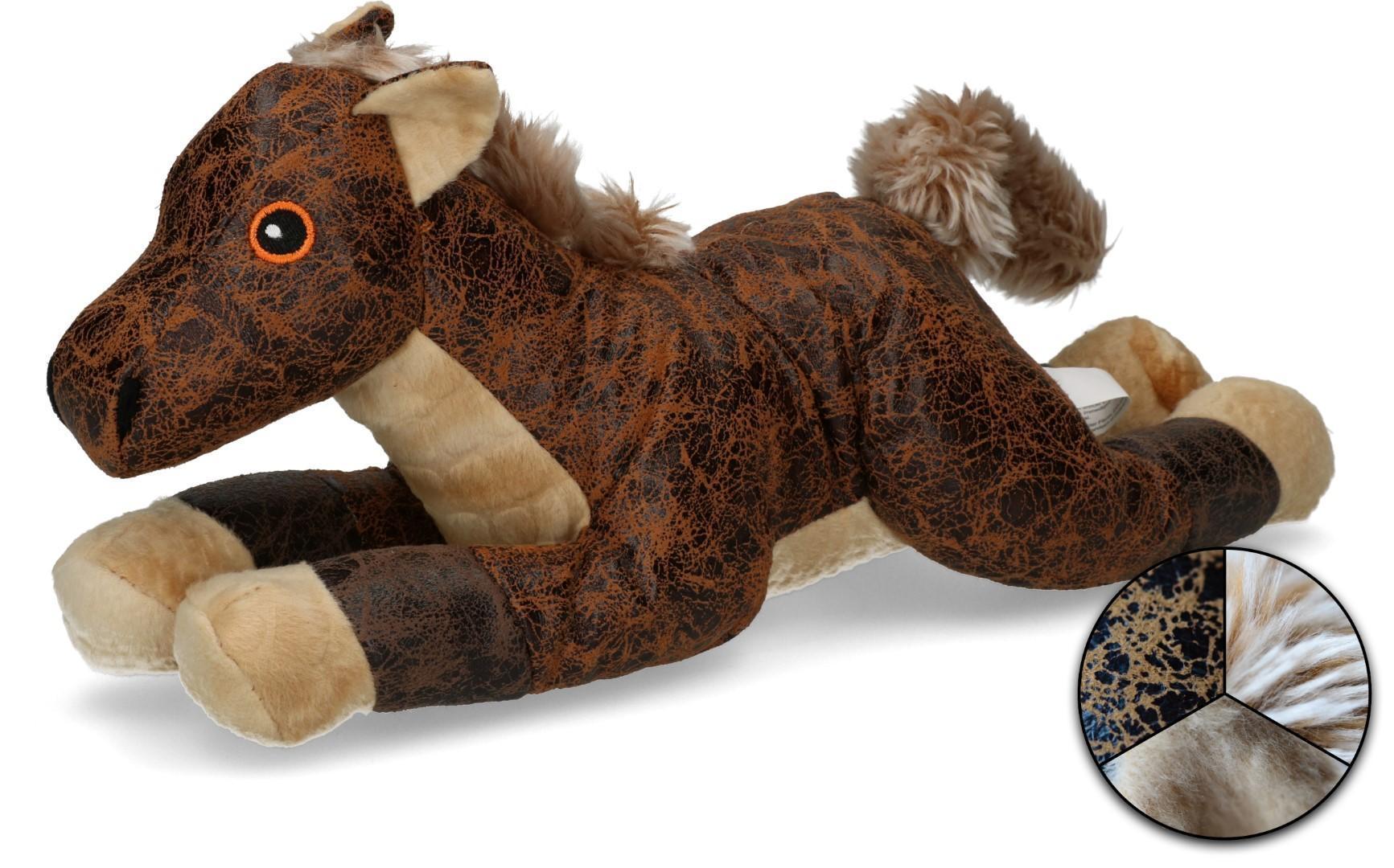 Soft material brown horse with beeper dog toy