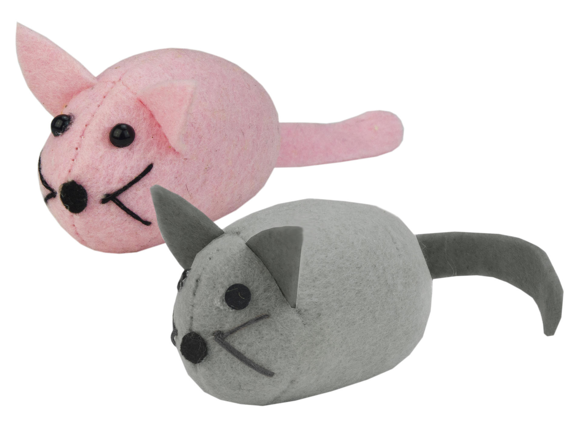 Crazy cat fat mouse grey pink plush cat toy with cat root