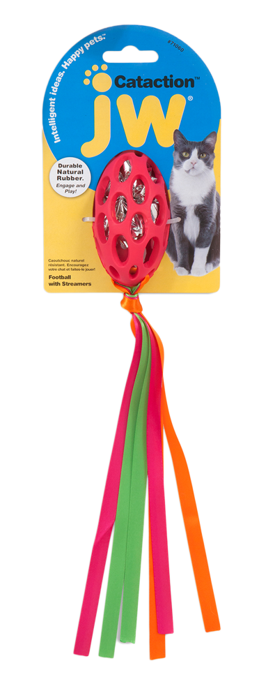 Cataction Football with streamers cat game