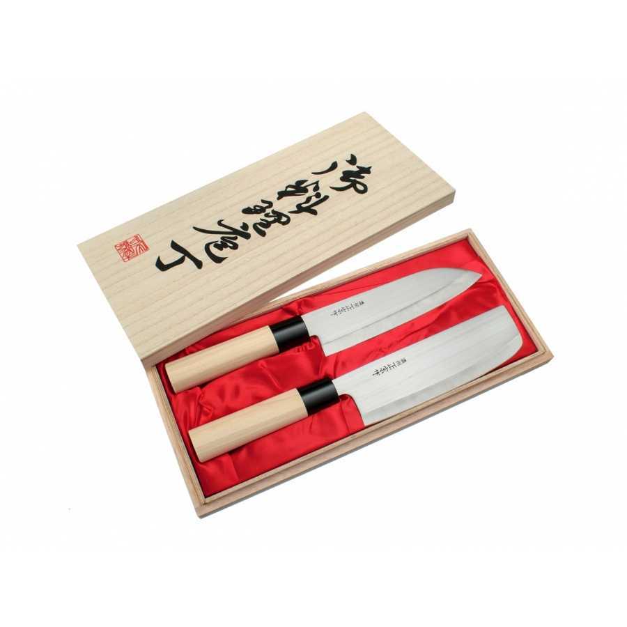 Megumi Classic Santoku / Classic Nakiri knife set