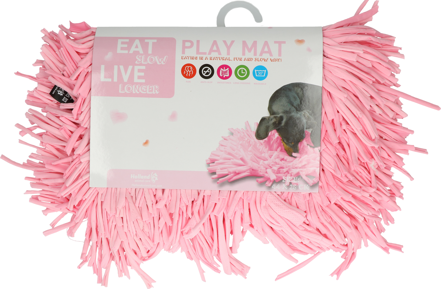 Pink feeding mat for dog
