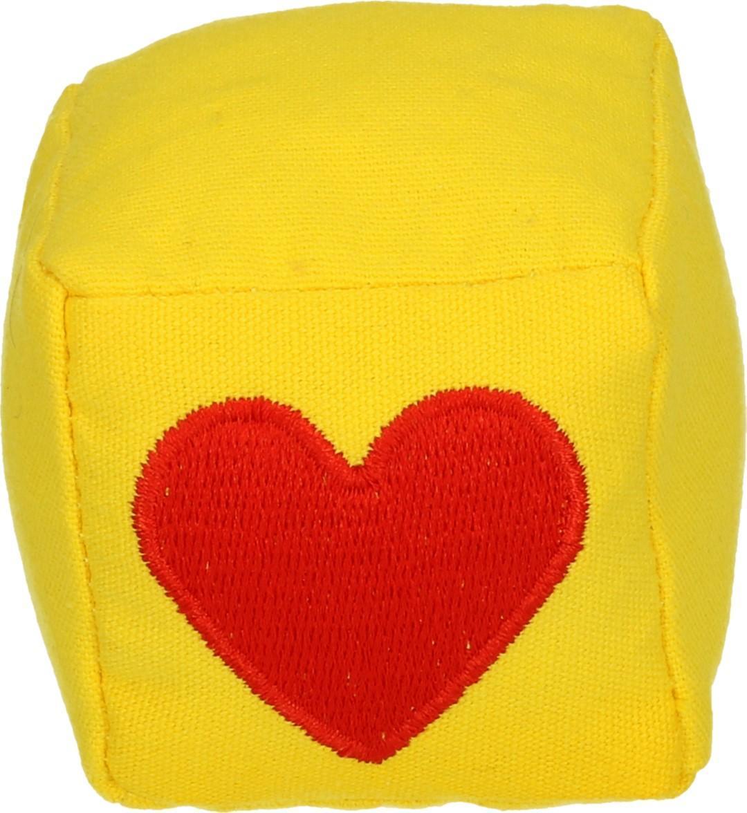 Emoji Cat Cube Hearty cat toy with plush cat root