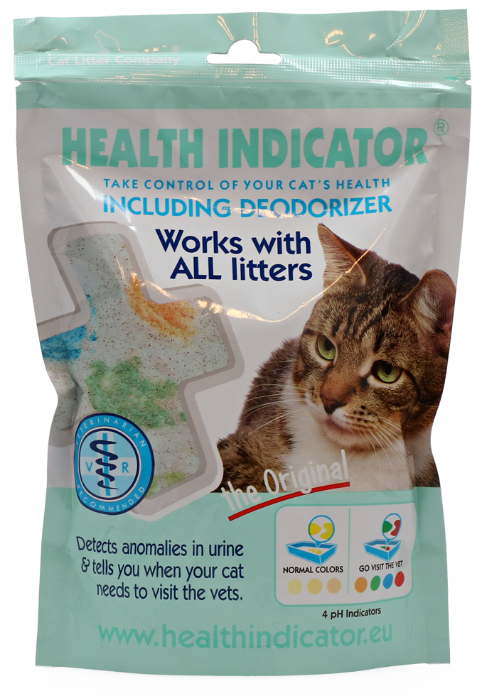 Cat litter with health indicator