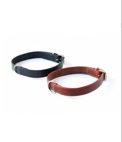 013025 Dog collar without lining 60cm black leather special collars