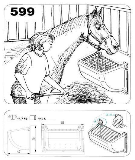 hay rack 80cmx50cm plastic stable animal housing feeding drink technology container