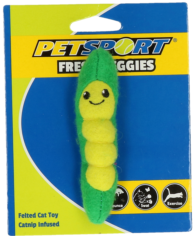 Fresh vegetables Peapod toy with cat's root cat toy