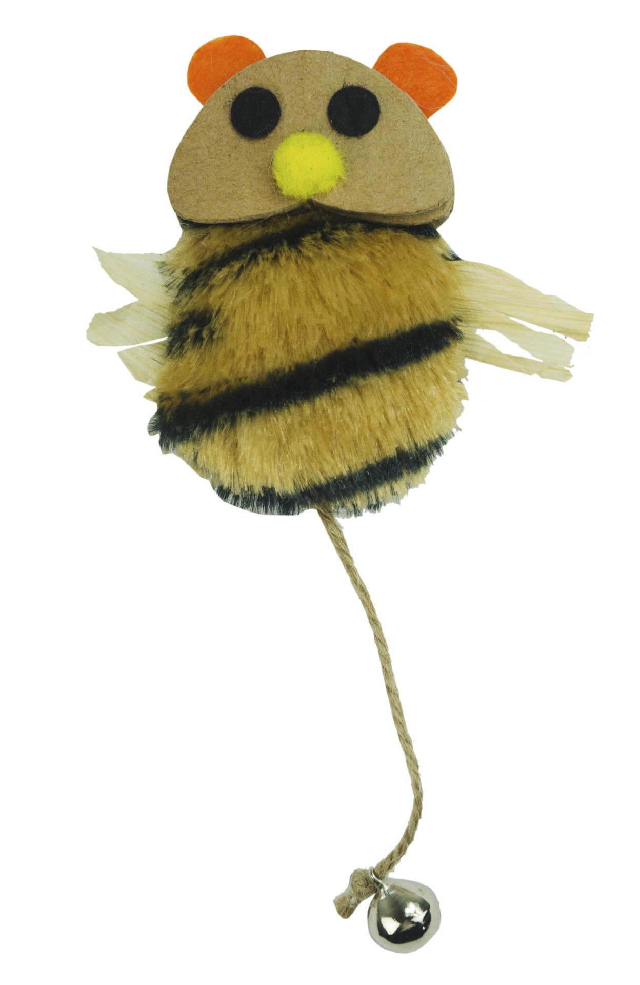 Crazy cat bee with 100% cat root plush cat toy