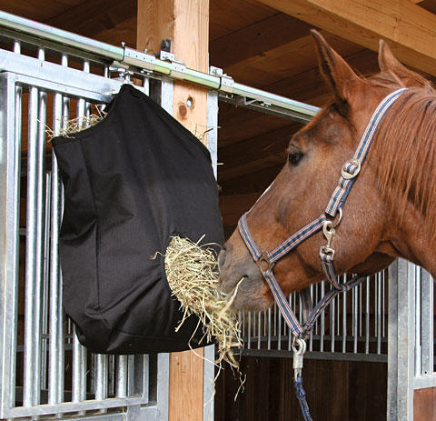 Hay bag 65x50 cm black stable animal housing feeding drink technology storage