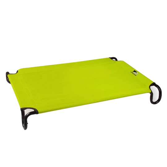 Portable green cot for dogs