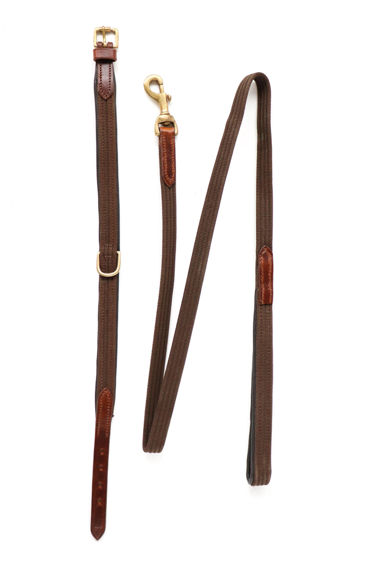 011 Webband Dog leash brown with brown lining 35cm leather special