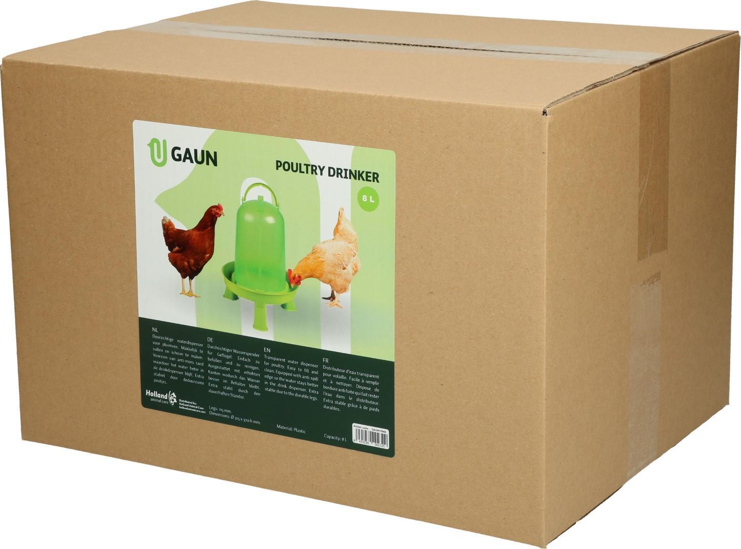 Poultry drinker with feet 8 l green lemon