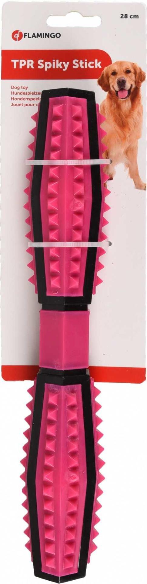 Dog toy tpr spike stick pink 28 cm chew toy