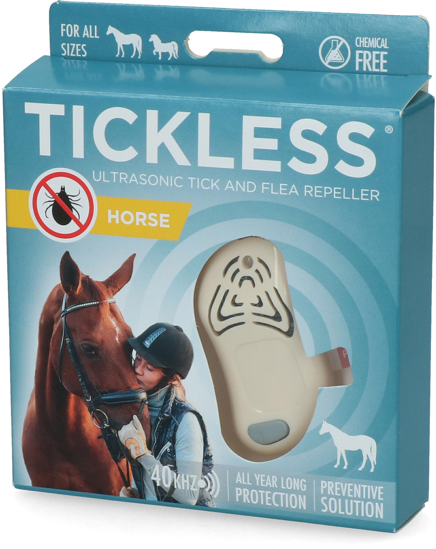 ultrasonic tick alarm horse beige colored stable animal husbandry pest control tick extermination