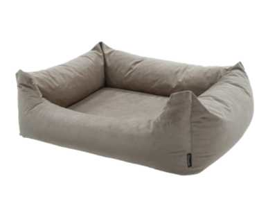 Velour light grey dog bed L
