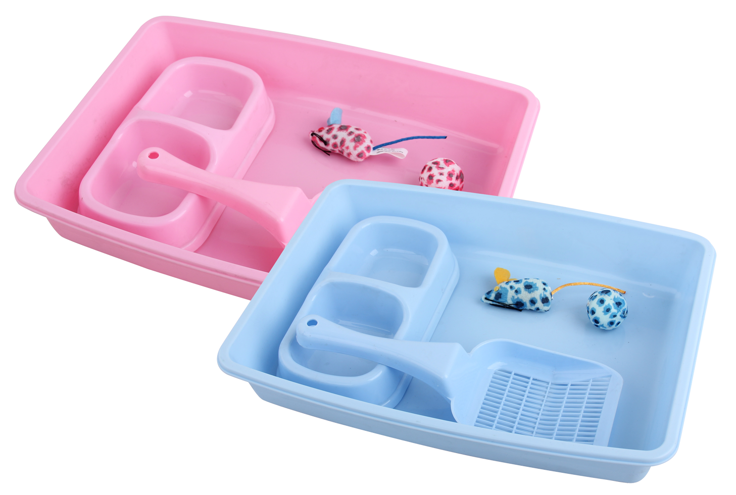 Kitty cat litter box, litter box, litter tray, starter kit blue