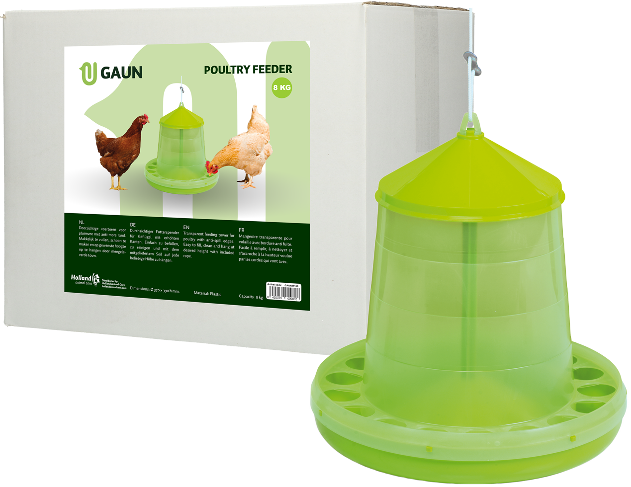 Poultry feeder 8 kg green lemon
