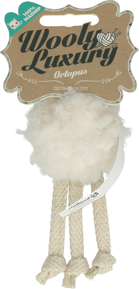 Wool luxury octopus white cat toy