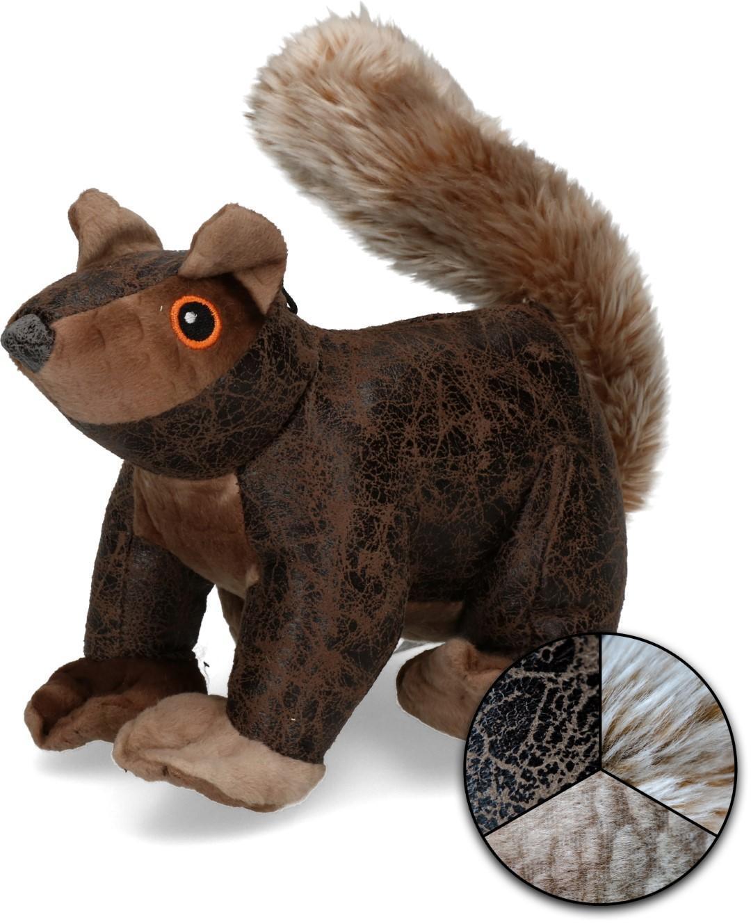 Squirrel soft material dark brown dog toy