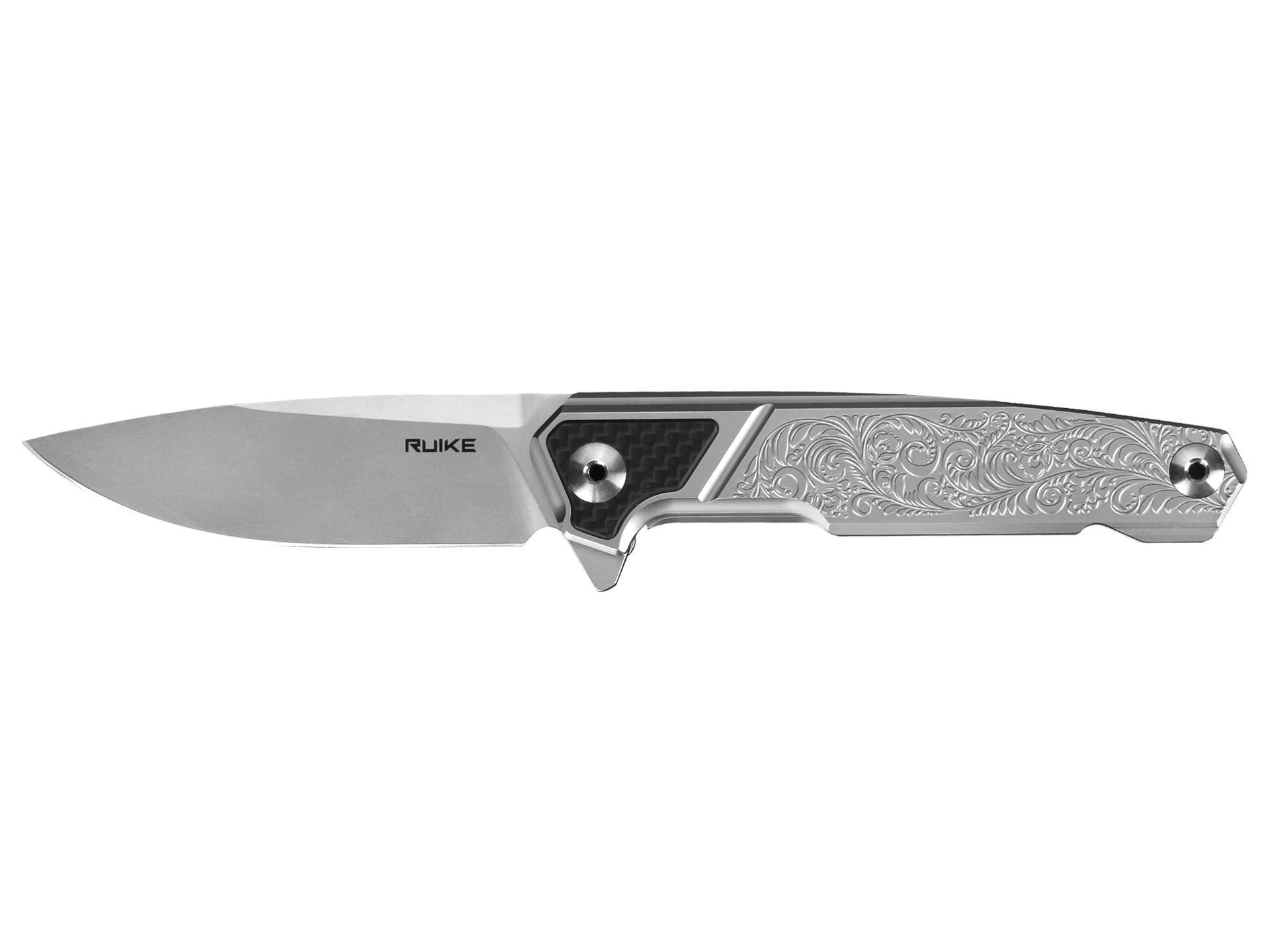 P875-S metallic stainless steel knife with pattern