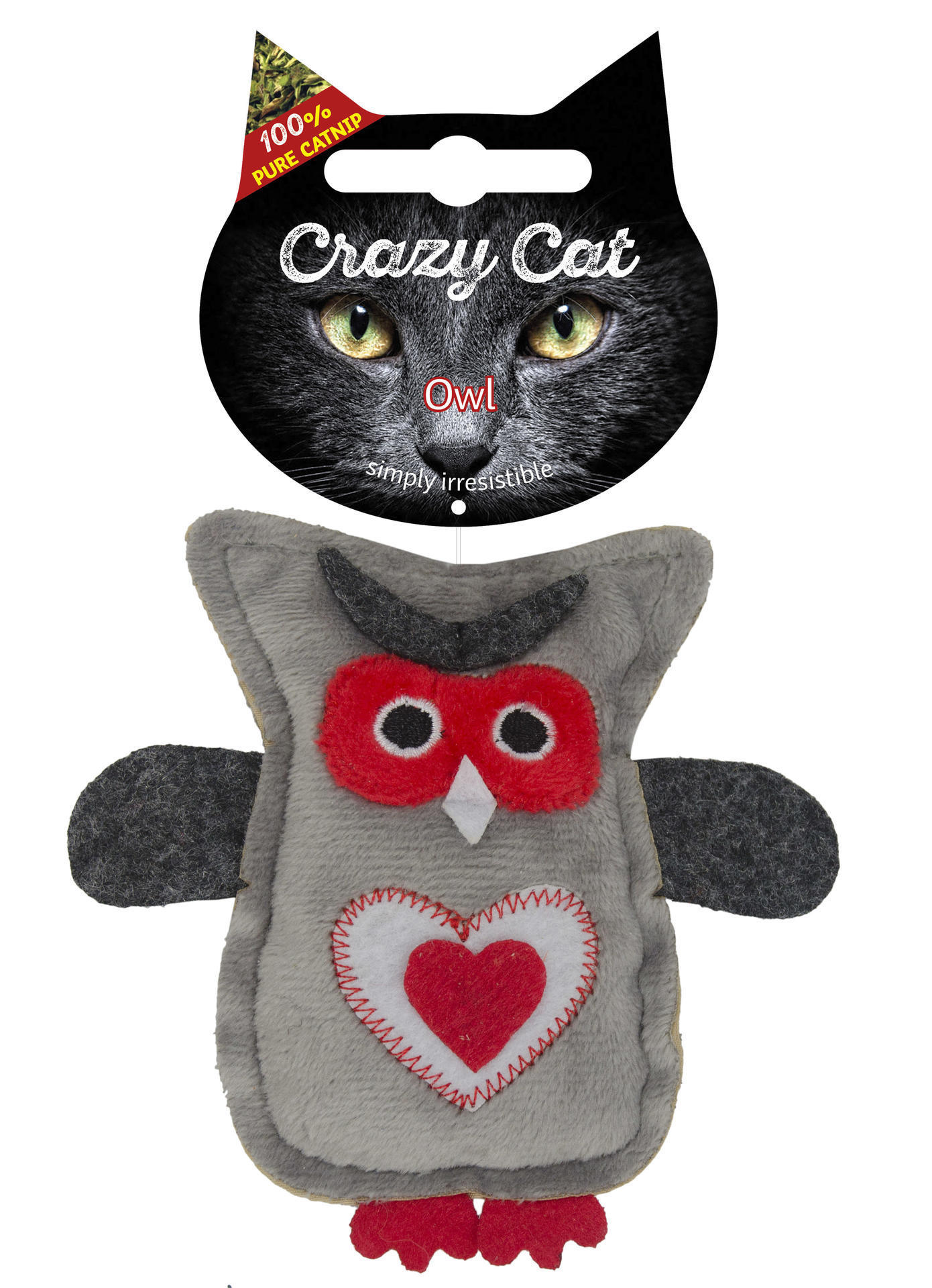 Crazy cat owl with 100% madness, plush cat toy