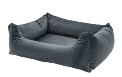 Velour grey dog bed L