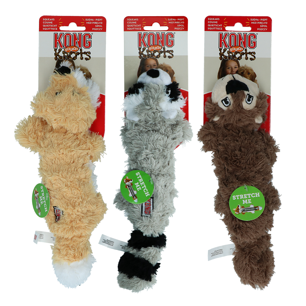 Fox S M plush dog toy