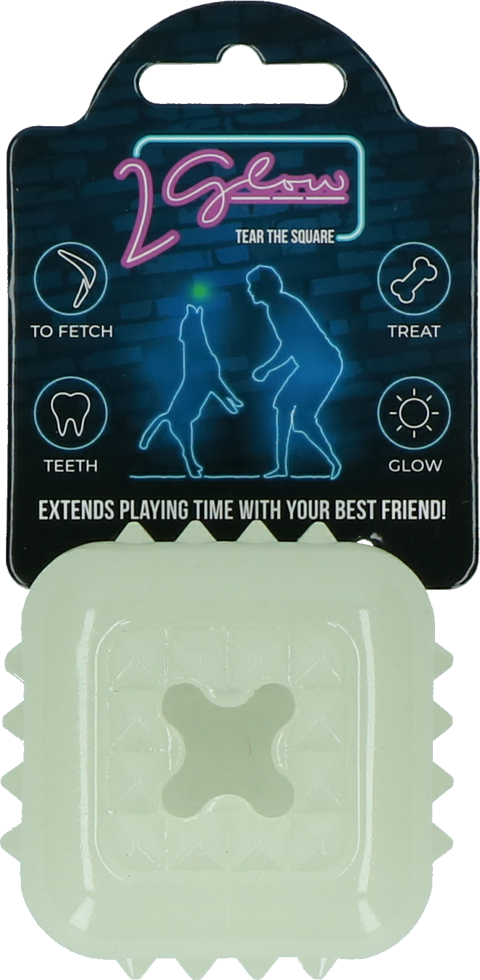 Illuminated cube-shaped dog toy