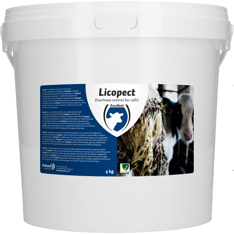 Licopect against diarrhoea, cattle calf rearing