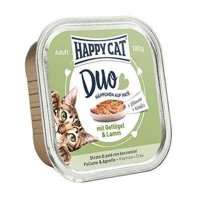 HAPPY CAT DUO pâté snacks 12×100 gr, wet cat food