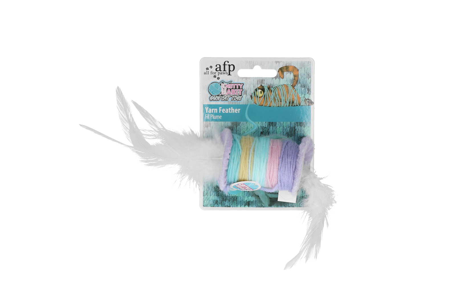 Knotty Habit - Yarn feather cat toy