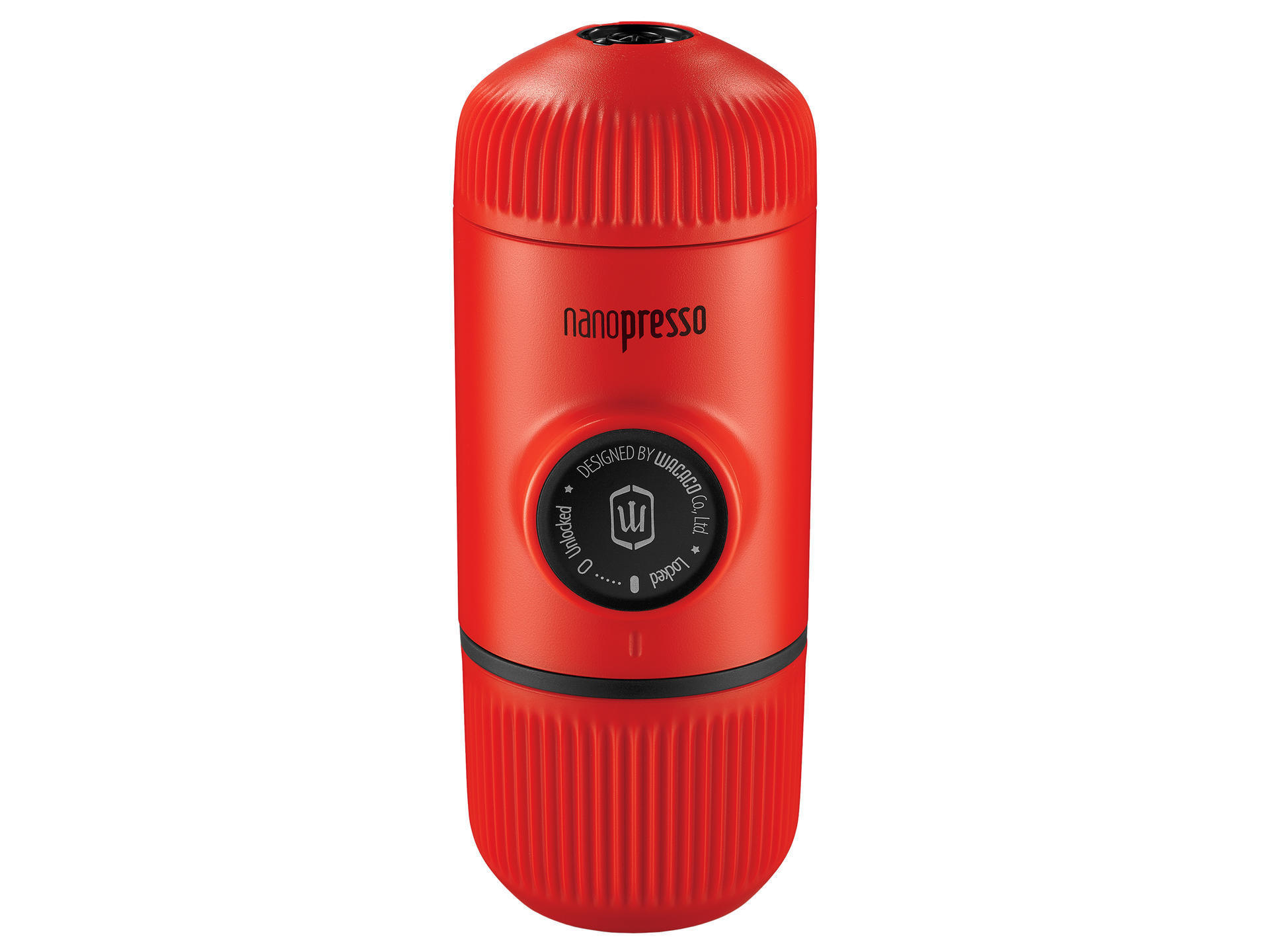 Nanopresso Lava Red travel coffee maker with case