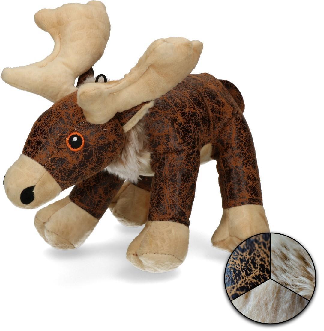 brown moose soft dog toy