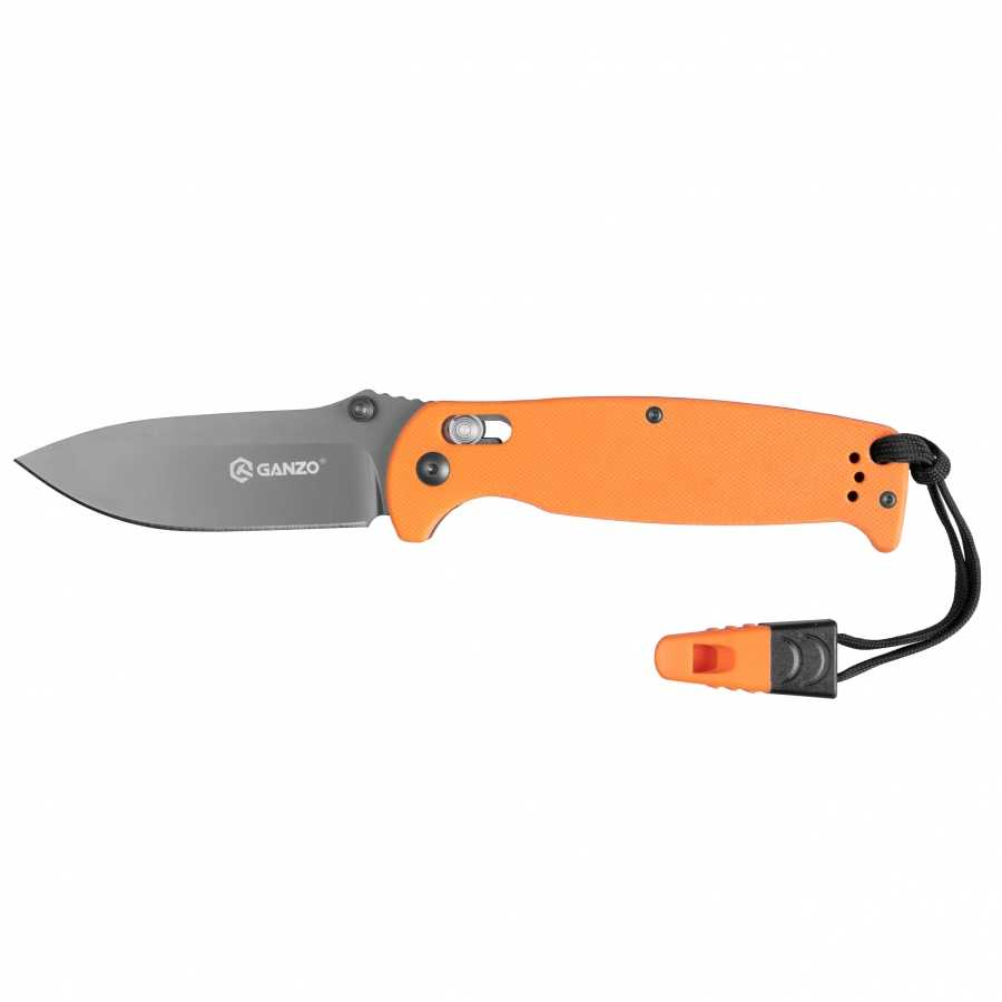 G7413-OR-WS folding knife with whistle