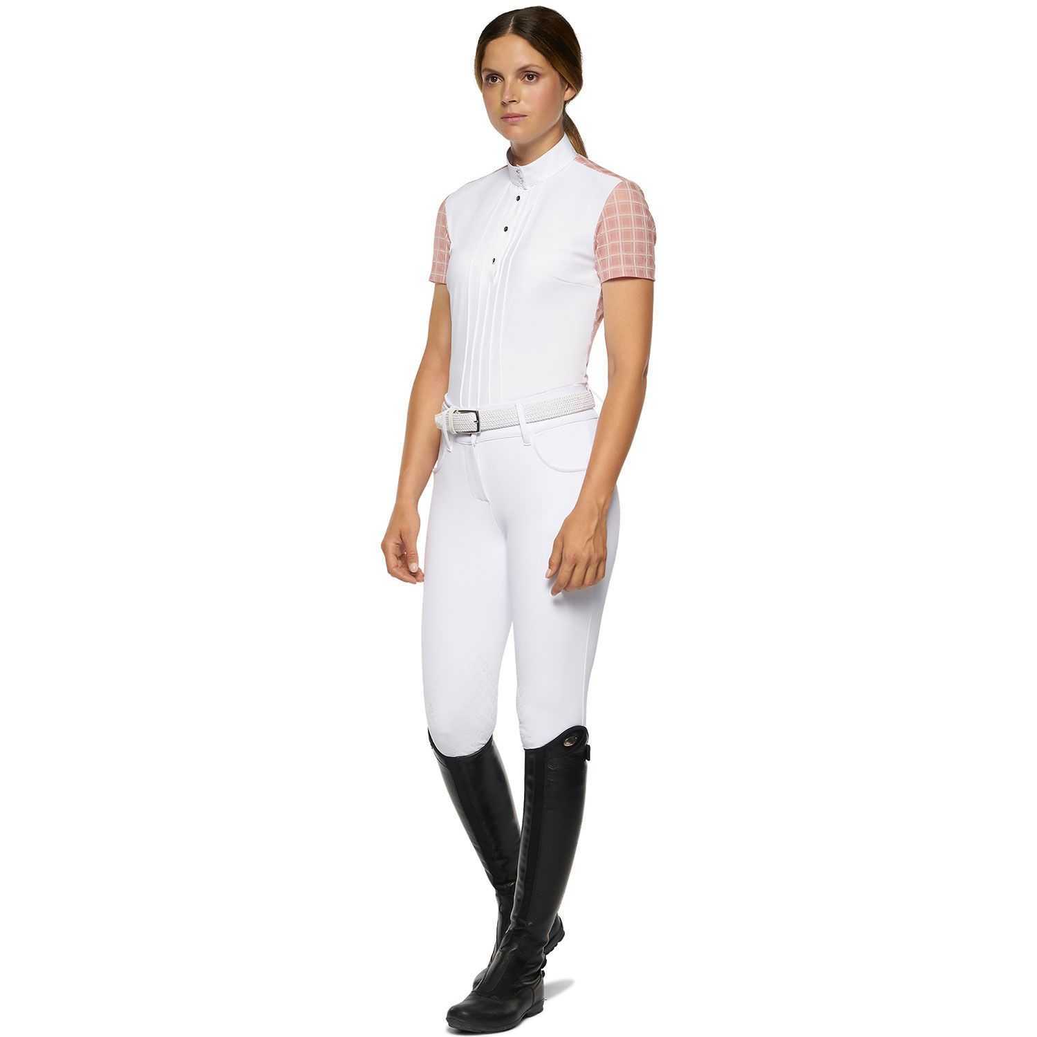 Woman  rider competition shirt pleated in front