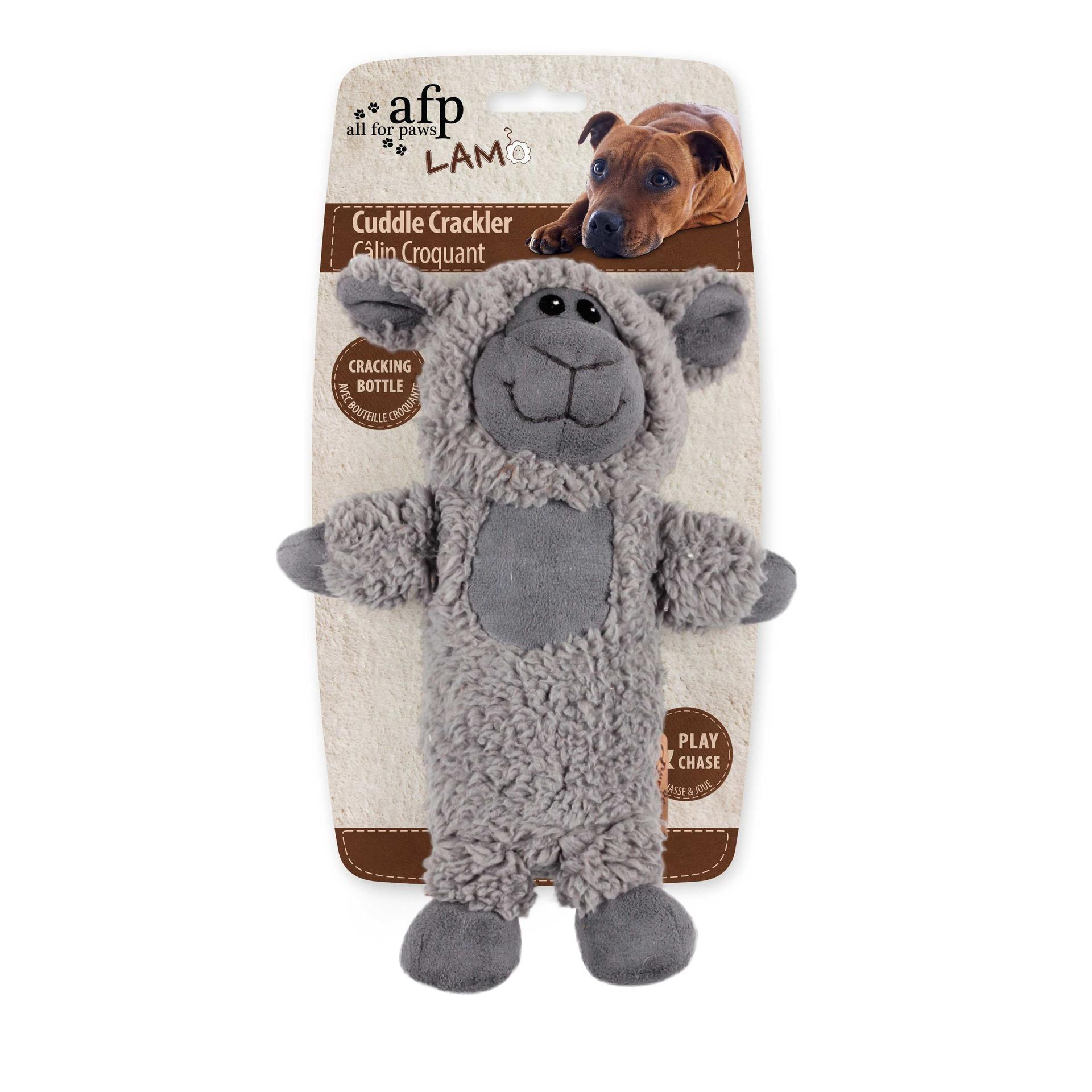 Soft dog toy filled with artificial wool